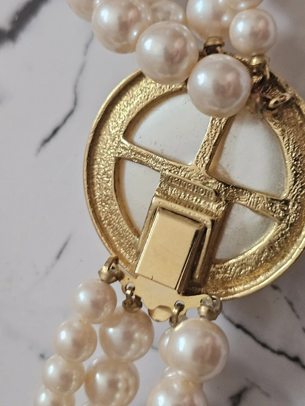 Richeliew Gold Pearl Multi-Strand Necklace with Ivory Accents